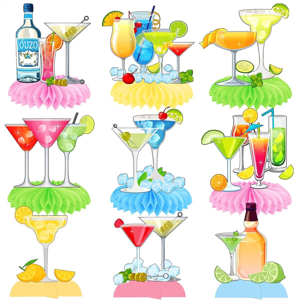 Cocktail Theme Honeycomb Centerpieces Margarita Birthday Party Decorations…