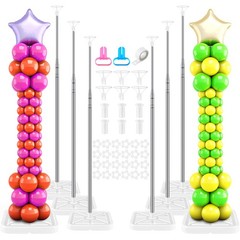12 Sets Balloon Column Stand Kit, 6.6 ft Adjustable Balloon Tower Pillar Tele…