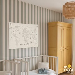 World Map for Kids Canvas Banner – World Maps for Wall, Kids Room Wall Decor,…