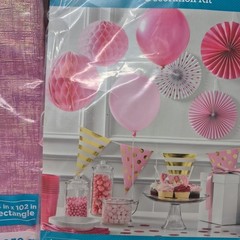 Pink and Gold Party Decorations Kit 36Pcs Way to Celebrate Birthday Baby Shower