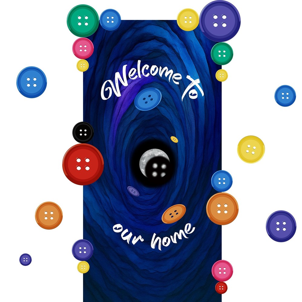 Button Party Decorations Button-Themed Door Cover Set with Removable PVC Stic…