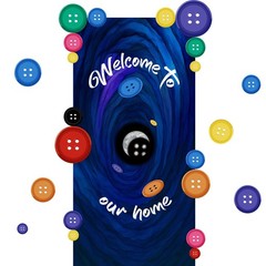 Button Party Decorations Button-Themed Door Cover Set with Removable PVC Stic…