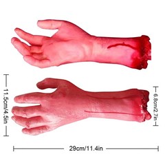 2X Realistic Severed Bloody Rubber Hand Fake Hand Prop Halloween Decor Bloody