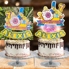 SIMPSONS GIFT BOX CAKE TOPPER CUPCAKE BALLOON BANNER SUPPLIES DECORATIONS