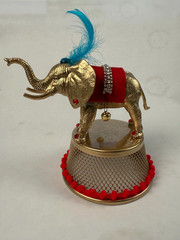 Gold Circus Animals Elephant Cake Topper