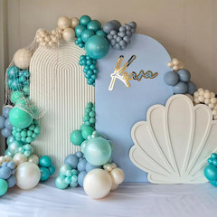 Double Pearl Teal Blue Stuffed Balloons Different Sizes 116Pcs 5/10/12/18 Inch T