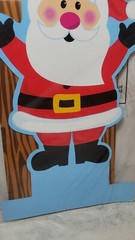 Christmas Cutout Paper Cardboard Santa Wood Decoration Tabletop