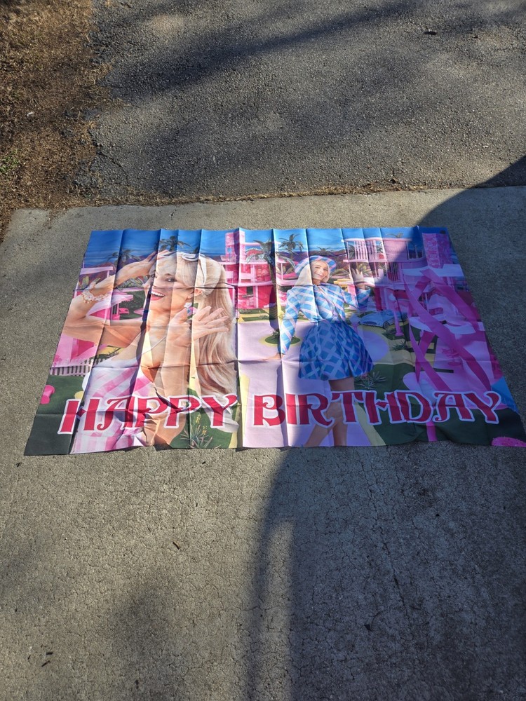 Barbie Happy Birthday party banner.