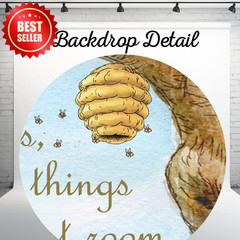 7x5FT Pooh Bear Book Backdrop Vintage Hundred Acre Wood Baby Shower 117 US