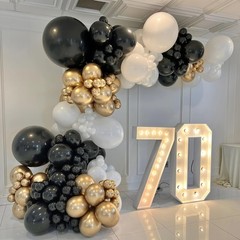 145pcs Black Balloons Different Sizes 18″ 12″ 10″ 5″ Black Latex Balloon Garl…
