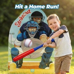 Inflatable Baseball Toss Game Set with 4 Soft Balls for Backyard