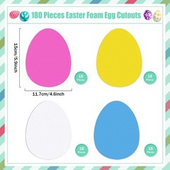 Foam Easter Eggs Egg Shaped Cutouts 4.6×6 Inch DIY Crafts Kit 72 PCS