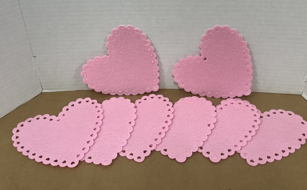 Pink Felt Hearts ( 8 Pieces) Party Decor