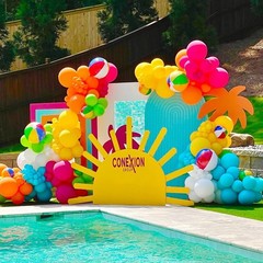 144Pcs Tropical Luau Balloon Arch Garland Kit Pineapple Flamingo Sun Beach Ba…