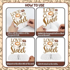 Coffee Bridal Shower Decorations 8 PCS Love Is Brewing Honeycomb