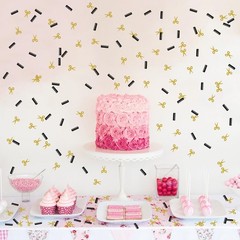 Barber Theme Birthday Table Confetti Gold Black Glitter Paper Scatter 120 PCS