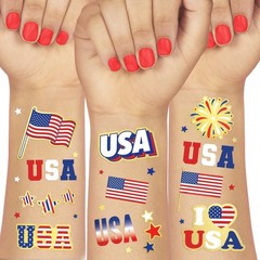 All Ages Friendly: 70 Red, White, and Blue Temporary Tattoos for Celebrations