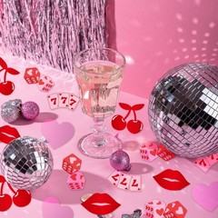 600 Pcs Lucky in Love Bachelorette Confetti Red and Pink Cute Cherry Table Co…