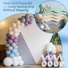 12 Pack Balloon Arch Clips for Backdrop | Plastic Transparent Spring Clamps | 3.