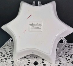 Alex Liddy Bone China Star Shaped Christmas Serving Plate Red And White