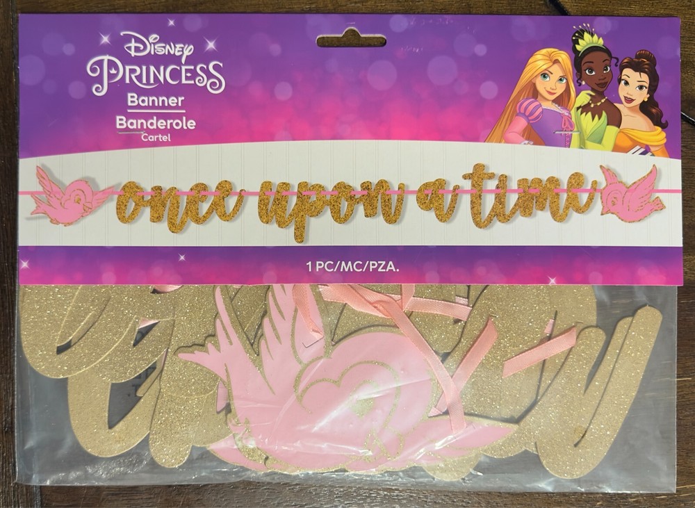 Disney Princess “Once Upon a Time” 12ft Banner – Glitter – NIP Licensed