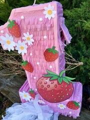 Strawberry Piñata Strawberry Number One Birthday Party Decoration for Kids