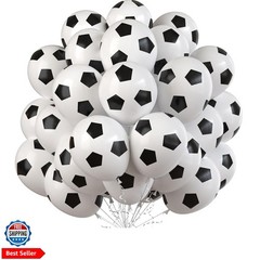 35 Pcs Soccer Ball Balloons, Black White Soccer Birthday Latex Balloons for B…