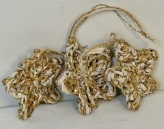 Hand Crafted Gold And Silver Christmas Decorations, Hanging StarsGoldAnd Silver