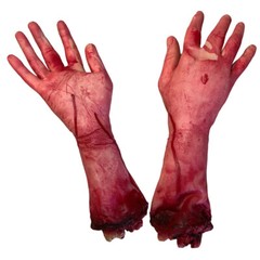 2PCS Broken Men Hand Blood Horror Bloody Limbs Novelty Dead Broken Hand Gadgets