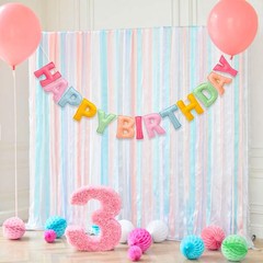 Pre-Strung 3D Pastel 4 inches (letters), 6.56 feet (length), Soft Fresh Color