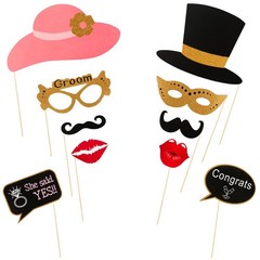 60 PCS Wedding Photo Booth Props Bachelorette Party Decorations Supplies