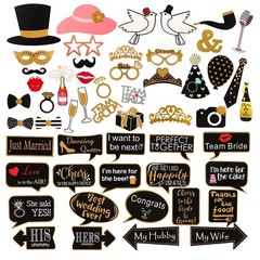 60 PCS Wedding Photo Booth Props Bachelorette Party Decorations Supplies