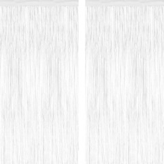 Versatile Metallic Foil Fringe Curtains – 2 Pack 3.28 x 7.05 Feet Backdrop