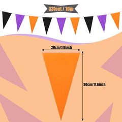 165Ft Halloween Pennant Banner Triangle Flags Halloween Party Hanging Decor