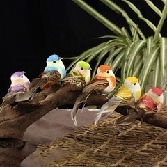Artificial Peacock Bird Feathered Fake Realistic Garden Home Decor Hand Craft 6x