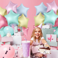 Pastel Star Foil Balloons, 10PCS Macaron Foil Stars Shape Balloon, 18 Inch Multi