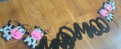 Birthday Party Decor Farm Cow Moo Table Cloth Banners Balloons
