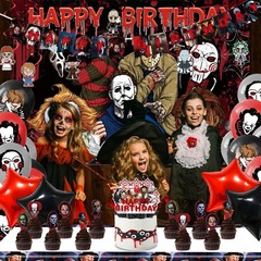 Horror Birthday Party Decorations Ã¢â‚¬â€œ 50 Pcs Halloween Theme Kit with Ba…