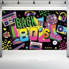 Retro Graffiti 80s Theme Hip Hop Backdrop Birthday Party Decorations Home Studio