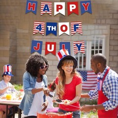 4th of July Banner Decorations,Red White Blue Outdoor Patriotic American Gard…