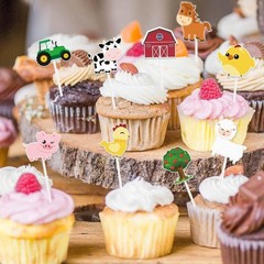 36 PCS Farm Cupcake Toppers – Farm Animal Birthday Decorations Animal Cake To…