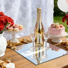 16PCS Square Mirrors for Centerpieces, 8 x 8 Inch Square Mirror Tray Candle P…