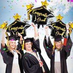 3Pcs Graduation Cap Balloons Large Congrats Grad Foil Balloons for Class of 2…