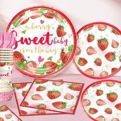 239pcs Strawberry Baby Shower Decorations for Sweet Girl, Complete a Berry