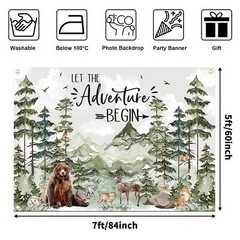 Avezano Woodland Baby Shower Backdrop Woodland Animals Baby Shower Decoration…