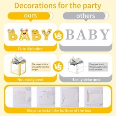 Onteftshop Baby Boxes Letters Party Decorations Transparent Gold 4pcs