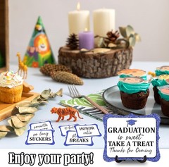 20PCS Graduation Candy Buffet Labels, 1 Gold Glitter Candy Buffet Table Sign wit