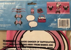 Minnie Mouse Photo Booth Kit~32.5” X 59” Backdrop, 4 Wearables & 5 Props, New!