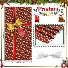 Jobkoo Wrap Door Cover Red for Front Outdoor Xmas 185*90cm, Red-gift Box
