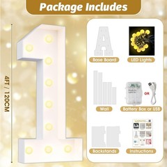 Light Up Numbers 50 Inch Tall Marquee Numbers Party Decor Indoor Outdoor